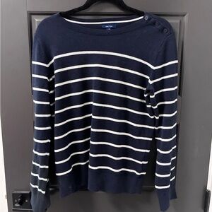 Nautica Navy and White Knit Sweater